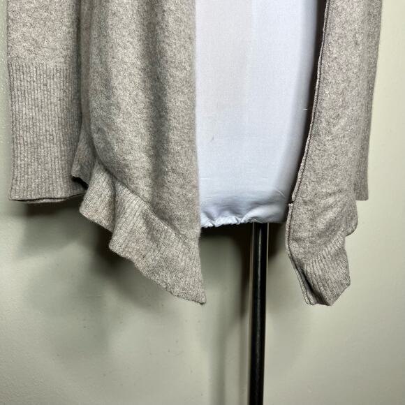 Maison 1.2.3 Paris Cashmere Cardigan M/L Womens Beige Ruffle Embellished Open - Picture 7 of 12